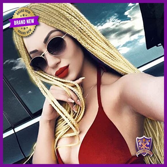 Long Synthetic Braided Wig 26 Inch Heat Resistant Lace Front Glueless main image 7